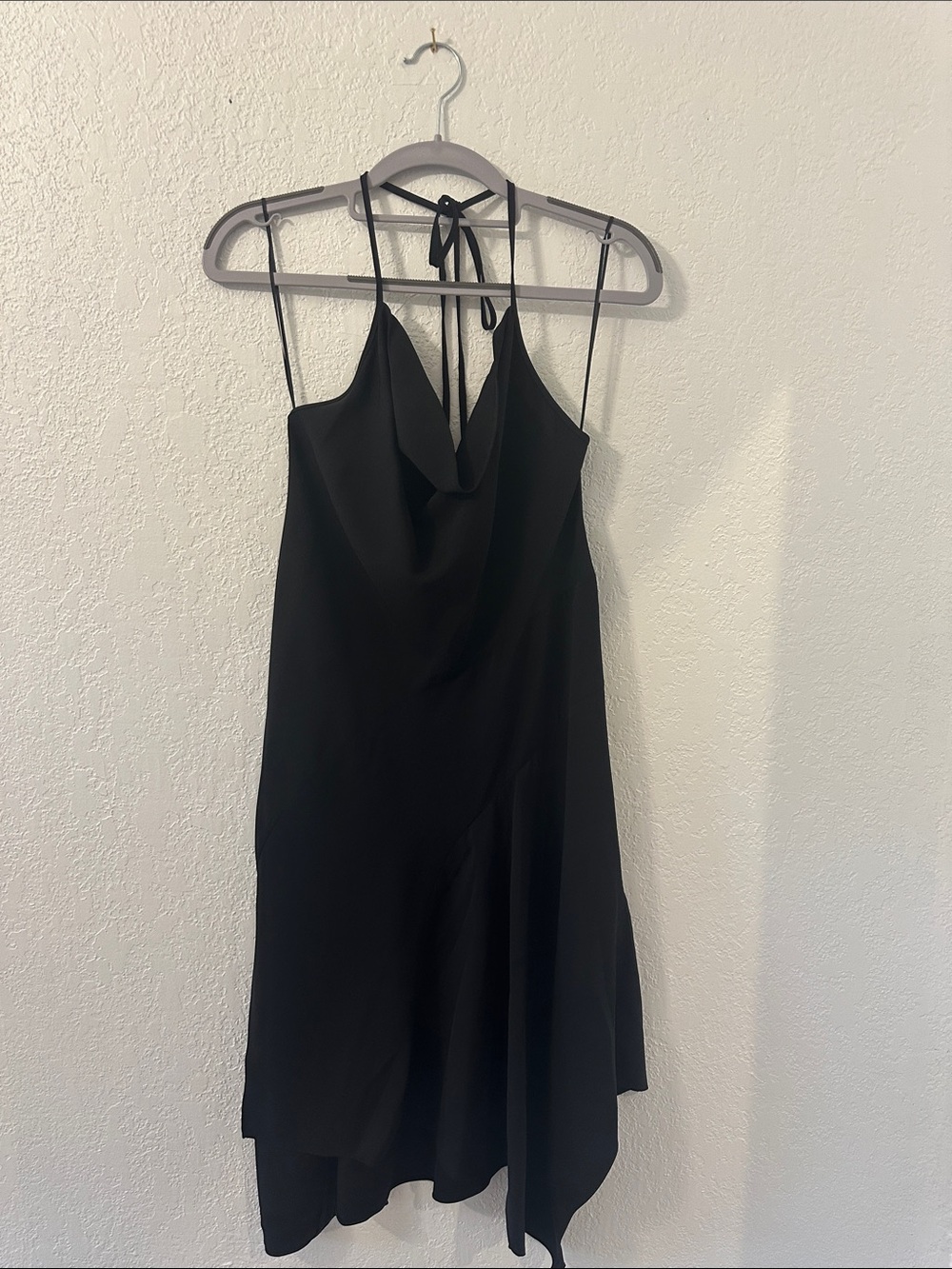 Amanda Uprichard Black Cowl Neck Halter Mini Dress